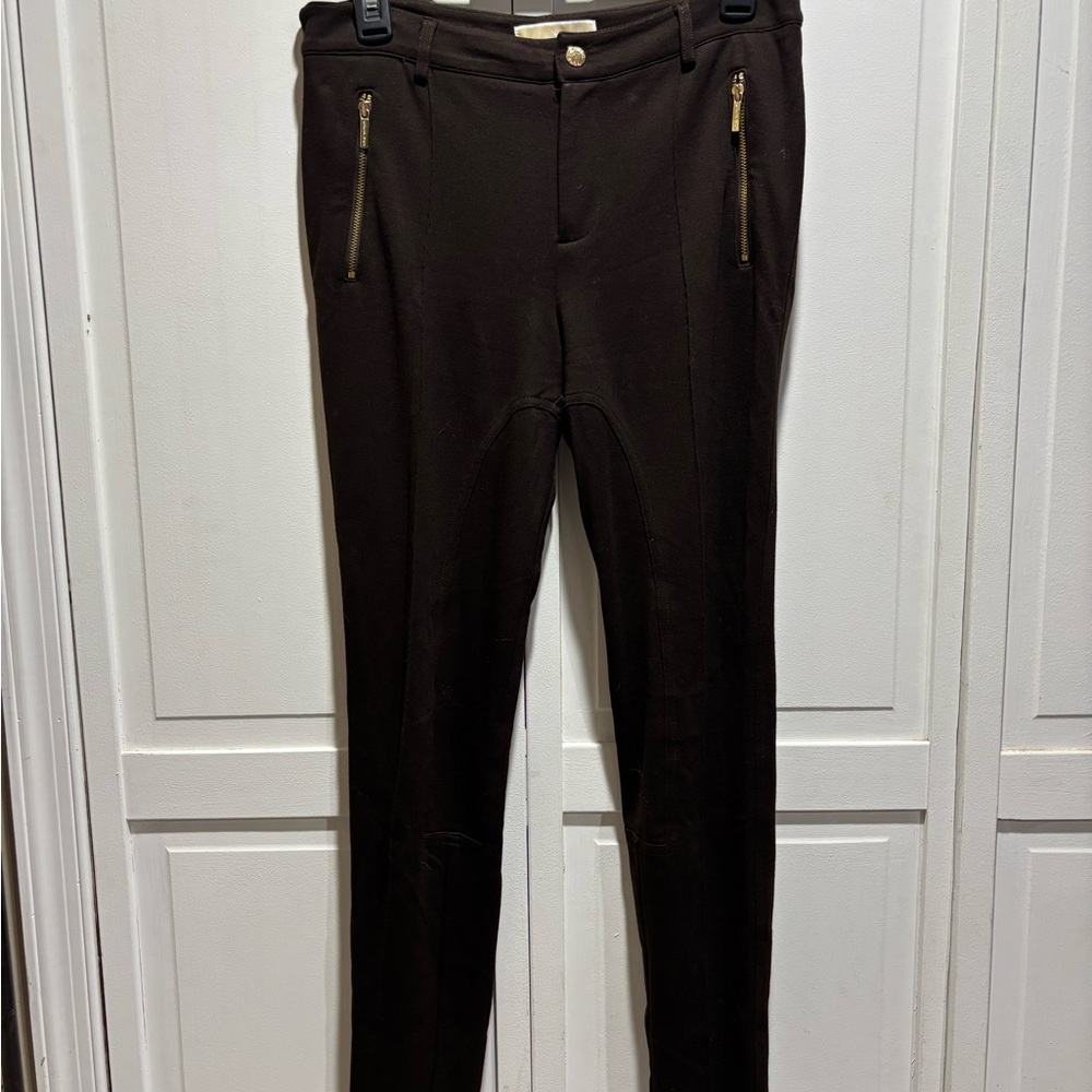 Michael Kors‎ Brown Pants with Gold Zipper Accents